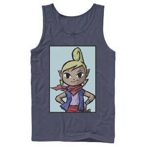 �A�j���L�����N�^�[ �����Y �g�b�v�X T�V���c Licensed Character Men's Legend of Zelda Tetra Hands On Hips Blue Tank Top Navy �l�C�r�[