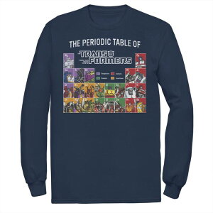 �A�j���L�����N�^�[ �����Y �g�b�v�X T�V���c �g�[�� Licensed Character Big & Tall Transformers The Periodic Table Long Sleeve Navy �l�C�r�[