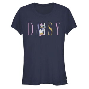�A�j���L�����N�^�[ ���f�B�[�X �g�b�v�X T�V���c Licensed Character Disney Women's Mickey And Friends Daisy Duck Simple Textee Navy �l�C�r�[