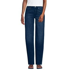 �����Y�G���h ���f�B�[�X �{�g���X �f�j���p���c �X�g���[�g �v�` �W�[���Y Petite Lands' End Soft Denimid Rise Relaxed Straight Leg Jeans Indigo Blue Wash �C���f�B�S