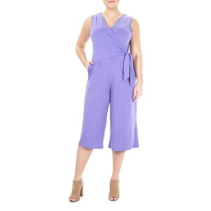 �j�i���I�i���h ���f�B�[�X �g�b�v�X �����s�[�X �L���b�v �W�����v�X�[�c Women's Nina Leonard Wide-Leg Capri Jumpsuit Lilac ���C���b�N
