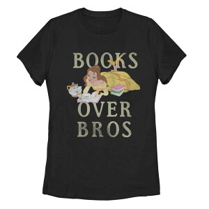 �f�B�Y�j�[ ���f�B�[�X �g�b�v�X T�V���c Disney's Beauty And The Beast Juniors' Books Over Bros Tee Black �u���b�N