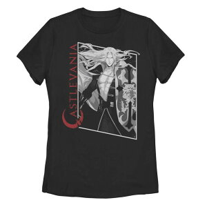 �A�j���L�����N�^�[ ���f�B�[�X �g�b�v�X T�V���c Licensed Character Juniors' Castlevanialucard Portrait Poster Tee Black �u���b�N