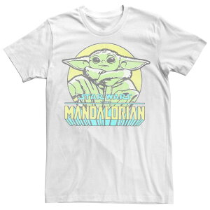 �A�j���L�����N�^�[ �����Y �g�b�v�X T�V���c ���S Licensed Character Men'star Wars The Mandalorioan Grogu The Mandalorian Child Logo Tee White �z���C�g