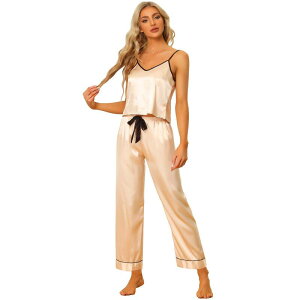 cheibear ���f�B�[�X �A���_�[�E�F�A �i�C�g�E�F�A �V���N cheibear Women'summer Suspendersoft Ice Silk Pajamas Home Clothes Three Piece Set Champagne �V�����p��