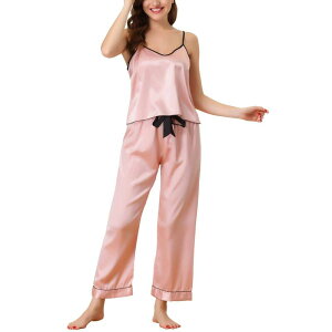 cheibear ���f�B�[�X �A���_�[�E�F�A �i�C�g�E�F�A �V���N cheibear Women'summer Suspendersoft Ice Silk Pajamas Home Clothes Three Piece Set Pink �s���N