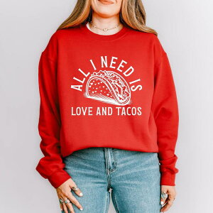 Simply Sage Market ���f�B�[�X �A�E�^�[ �p�[�J�[�E�X�E�F�b�g �V���c Simply Sage Market Valentine Taco Sweatshirt Red ���b�h