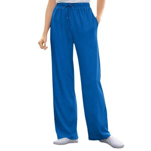 �E�[�}�� �E�B�Y�C�� ���f�B�[�X �{�g���X �J�W���A���p���c �v���X�T�C�Y �j�b�g Woman Within Plusize Sport Knit Straight-Leg Pull-On Pants Bright Cobalt �R�o���g