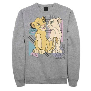 �A�j���L�����N�^�[ ���f�B�[�X �g�b�v�X T�V���c �t���[�X Licensed Character Juniors Lion King Simband Nala Retro Geometric Fleece Athletic Heather �w�U�[