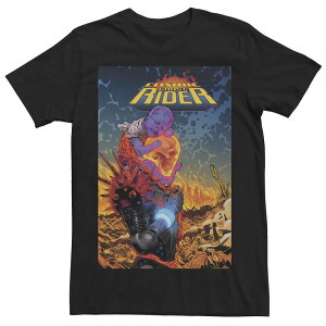�}�[�x�� �����Y �g�b�v�X T�V���c �O���t�B�b�N Men's Marvel Cosmic Ghost Rider Comicover Graphic Tee Black �u���b�N