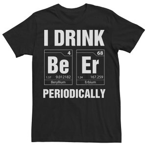 �A�j���L�����N�^�[ �����Y �g�b�v�X T�V���c �O���t�B�b�N Licensed Character Men's I Drink Beer Periodically Element Squares Graphic Tee Black �u���b�N