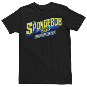 �A�j���L�����N�^�[ �����Y �g�b�v�X T�V���c �p���c ���S Licensed Character Men'spongeBob SquarePants Movie Sponge On The Run Logo Tee Black �u���b�N