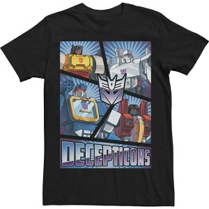 �A�j���L�����N�^�[ �����Y �g�b�v�X T�V���c Licensed Character Men's Transformers Decepticons Panels Tee Black �u���b�N