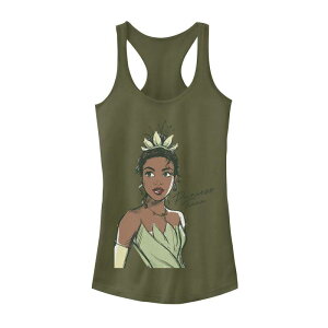 �f�B�Y�j�[ ���f�B�[�X �g�b�v�X T�V���c �O���t�B�b�N Juniors' Disney's The Princess & The Frog Princess Tiana Sketch Graphic Tank Top Military Green �O���[��