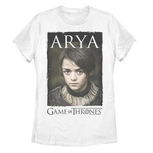 �A�j���L�����N�^�[ ���f�B�[�X �g�b�v�X T�V���c �O���t�B�b�N Licensed Character Juniors' Game of Thrones Arya Stark Portrait Graphic Tee White �z���C�g