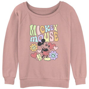 �f�B�Y�j�[ ���f�B�[�X �g�b�v�X T�V���c �p�C�� Disney's Juniors' Mickey Mouse Groovy Slouchy Terry Desert Pink �s���N