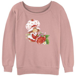 �A�j���L�����N�^�[ ���f�B�[�X �g�b�v�X T�V���c �p�C�� Licensed Character Juniors' Strawberry Shortcake Garden Flower Slouchy Terry Desert Pink �s���N
