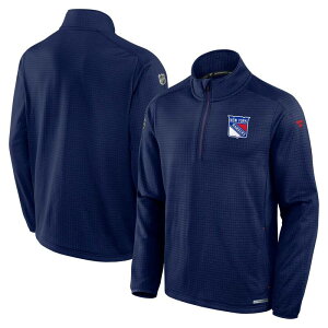 �t�@�i�e�B�N�X �����Y �g�b�v�X T�V���c �g�[�� Men's Fanatics Navy New York Rangers Big & Tall Authentic Pro Quarter-Zip Top Ranavy �l�C�r�[