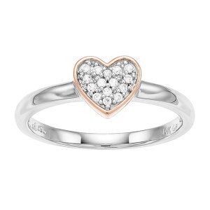 �A���u�����f�b�h ���f�B�[�X �A�N�Z�T���[ �����O Unbranded Lab-Created White Sapphire Two Tone Heart Ring Rose Tone �z���C�g