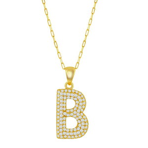 Aufbh fB[X ANZT[ lbNXE`[J[Ey_ggbv [X Unbranded Sterling Silver Cubic Zirconia Block Initial Necklace B Vo[