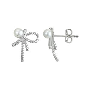 �A���u�����f�b�h ���f�B�[�X �A�N�Z�T���[ �s�A�X�E�C�������O Unbranded Sterling Silver Cubic Zirconia & Simulated Pearl Bow Stud Earringsterling Silver �V���o�[