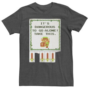 �A�j���L�����N�^�[ �����Y �g�b�v�X T�V���c Licensed Character Men's Nintendo Legend Of Zelda Retro Take This Flyer Tee Charcoal Heather �`���R�[��