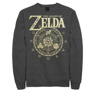 �A�j���L�����N�^�[ �����Y �A�E�^�[ �p�[�J�[�E�X�E�F�b�g �V���c ���S Licensed Character Men's The Legend Of Zelda Circlemblem Logo Sweatshirt Charcoal Heather �`���R�[��
