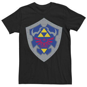 �A�j���L�����N�^�[ �����Y �g�b�v�X T�V���c Licensed Character Men's Nintendo Legend Of Zelda Hylian Shield Simple Tee Black �u���b�N