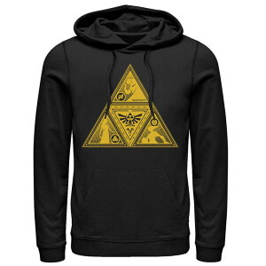 �A�j���L�����N�^�[ �����Y �A�E�^�[ �p�[�J�[�E�X�E�F�b�g Licensed Character Men's Nintendo Legend Of Zelda Triforce Character Silhouette Fill Hoodie Black �u���b�N