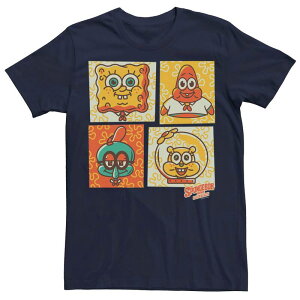 �A�j���L�����N�^�[ �����Y �g�b�v�X T�V���c Licensed Character Men'spongeBob Sponge On The Run Character Box Up Tee Navy �l�C�r�[