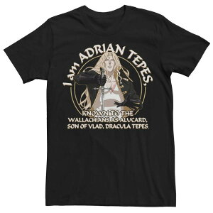 �A�j���L�����N�^�[ �����Y �g�b�v�X T�V���c Licensed Character Men's Netflix Castlevania I Am Adrian Tepes Known As Alucard Tee Black �u���b�N