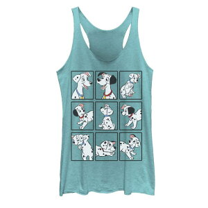 �f�B�Y�j�[ ���f�B�[�X �g�b�v�X T�V���c �O���t�B�b�N Disney's 101 Dalmatians Juniors' Family Photo Box Up Graphic Tank Top Tahiti Blue �u���[
