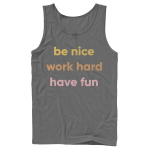 �A�j���L�����N�^�[ �����Y �g�b�v�X T�V���c Licensed Character Men's Fifth Sun Be Nice Stacked Tank Top Charcoal �`���R�[��