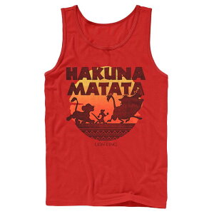 �f�B�Y�j�[ �����Y �g�b�v�X T�V���c Disney's The Lion King Men's Hakuna Mata Portraitank Top Red ���b�h
