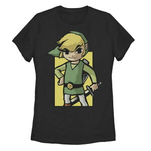 �A�j���L�����N�^�[ ���f�B�[�X �g�b�v�X T�V���c Licensed Character Juniors' The Legend Of Zelda Link Portraitee Black �u���b�N