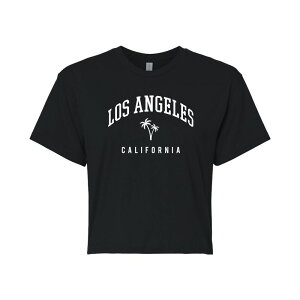 �A�j���L�����N�^�[ ���f�B�[�X �g�b�v�X T�V���c �N���b�v�h �O���t�B�b�N Licensed Character Juniors' Los Angeles Cali Cropped Graphic Tee Black �u���b�N