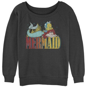 �f�B�Y�j�[ ���f�B�[�X �g�b�v�X T�V���c �p�C�� �O���t�B�b�N Disney's Little Mermaid Juniors' Mermaid Slouchy Terry Graphic Tee Charcoal Heather �`���R�[��