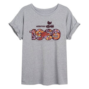 �A�j���L�����N�^�[ ���f�B�[�X �g�b�v�X T�V���c Licensed Character Juniors' Woodstock 1969 Oversized Tee Gray �O���[