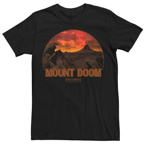 �A�j���L�����N�^�[ �����Y �g�b�v�X T�V���c �L���b�v �P�[�v �O���t�B�b�N Licensed Character Men's Lord of the Rings Mount Doom Landscape Graphic Tee Black �u���b�N