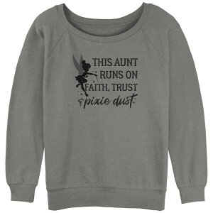 �f�B�Y�j�[ ���f�B�[�X �g�b�v�X T�V���c �p�C�� Disney's Tinker Bell Juniors' This Aunt Runs On Faith Trust & Pixie Dust Slouchy Terry Gray Heather �O���[