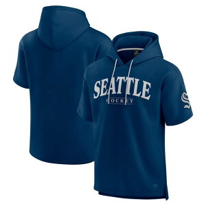 �t�@�i�e�B�N�X �����Y �A�E�^�[ �p�[�J�[�E�X�E�F�b�g Men's Fanatics Deep Sea Blue Seattle Kraken Elements Ready Short Sleeve Pullover Hoodie Krk Navy �l�C�r�[