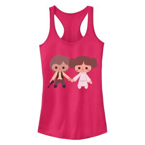 �A�j���L�����N�^�[ ���f�B�[�X �g�b�v�X T�V���c Licensed Character Juniors A New Hope Han Leia Kawaii Racerback Tank Top Raspberry
