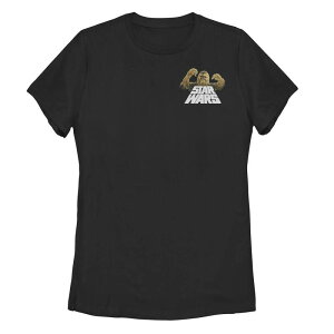 �A�j���L�����N�^�[ ���f�B�[�X �g�b�v�X T�V���c ���S Licensed Character Juniors' Star Wars Chewbacca Left Chest Pocket Logo Tee Black �u���b�N
