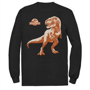 �A�j���L�����N�^�[ �����Y �g�b�v�X T�V���c ���S Licensed Character Men's Jurassic Park Orange Hue T-Rex Portrait Logo Tee Black �u���b�N