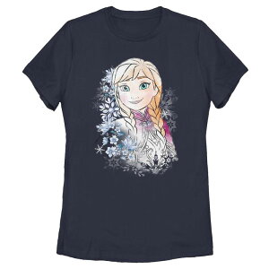 �f�B�Y�j�[ ���f�B�[�X �g�b�v�X T�V���c Disney's Frozen Juniors' Anna Snowflake Tee Navy �l�C�r�[