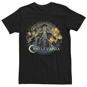 �A�j���L�����N�^�[ �����Y �g�b�v�X T�V���c Licensed Character Men's Netflix Castlevania Light Up Trio Tee Black �u���b�N