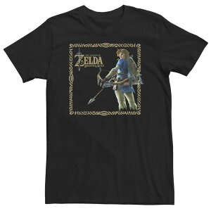 �A�j���L�����N�^�[ �����Y �g�b�v�X T�V���c �g�[�� Licensed Character Big & Tall Nintendo Zelda Breath of the Wild Link Epic Pose Tee Black �u���b�N