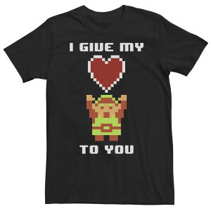 �A�j���L�����N�^�[ �����Y �g�b�v�X T�V���c �g�[�� Licensed Character Big & Tall Nintendo Legend of Zelda 8 Bit Color My Hearto You Tee Black �u���b�N