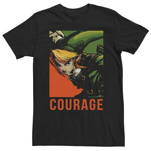 �A�j���L�����N�^�[ �����Y �g�b�v�X T�V���c �g�[�� Licensed Character Big & Tall Zelda Link Courage Portrait Poster Tee Black �u���b�N