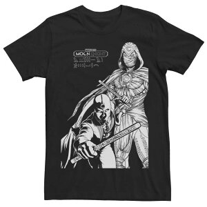 �A�j���L�����N�^�[ �����Y �g�b�v�X T�V���c Licensed Character Men's Marvel Moon Knight MK Line Art Duo Tee Black �u���b�N